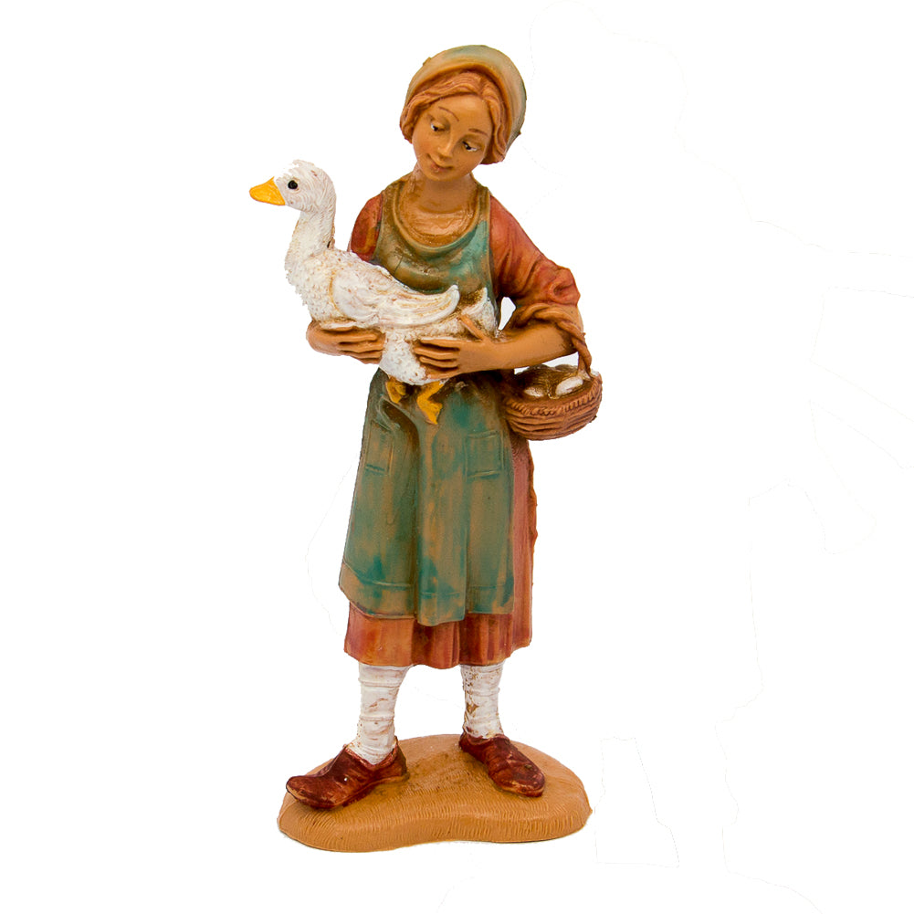 Statuine presepe Pastorella con oca Categoria Categoria 10cm Fontanini (cod.110) 1