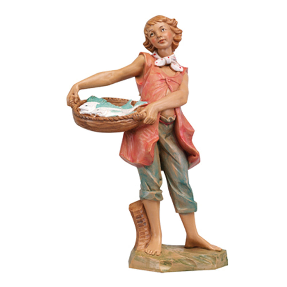 Pastore con cesta di pesci #322 – Categoria 19cm (altezza 19cm) Fontanini 1