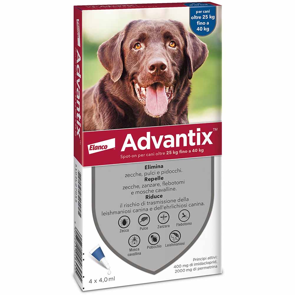 Antiparassitario Advantix per cani da 25 a 40kg 4 pipette 1