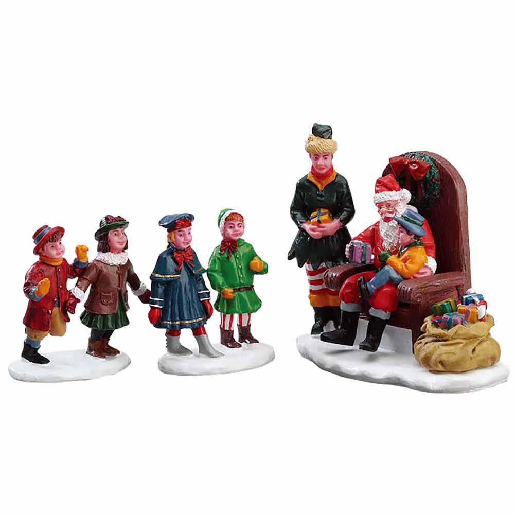 Visiting Santa'set of 3 Personaggi Vail Village Lemax Cod 62276 1