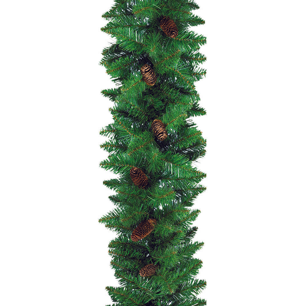Ghirlanda natalizia verde con pigne con pigne 270x27cm 3