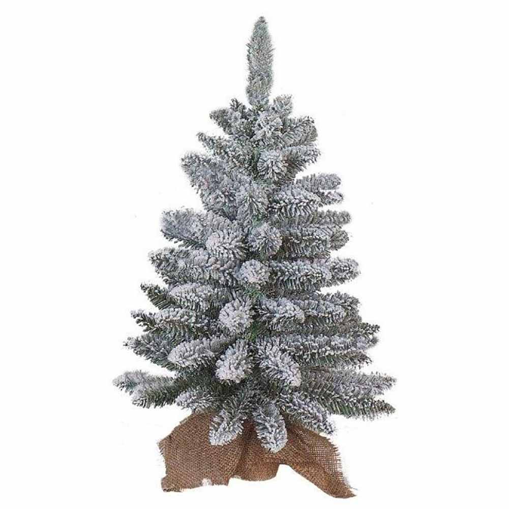 Albero di Natale Pinetto innevato con base in juta 45cm 1
