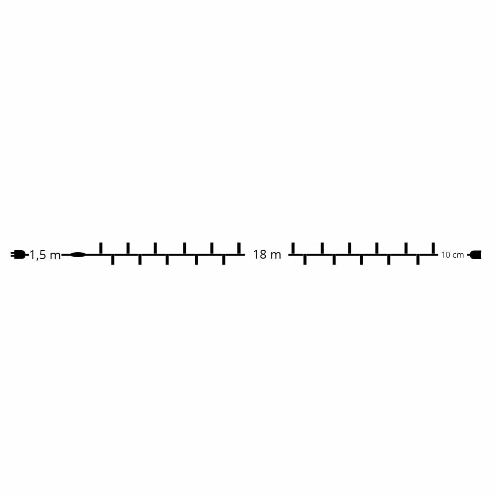 Catena luminosa 180 Jumbo led bianco ghiaccio (45 flashing 135 fissi) filo nero prolungabile 4