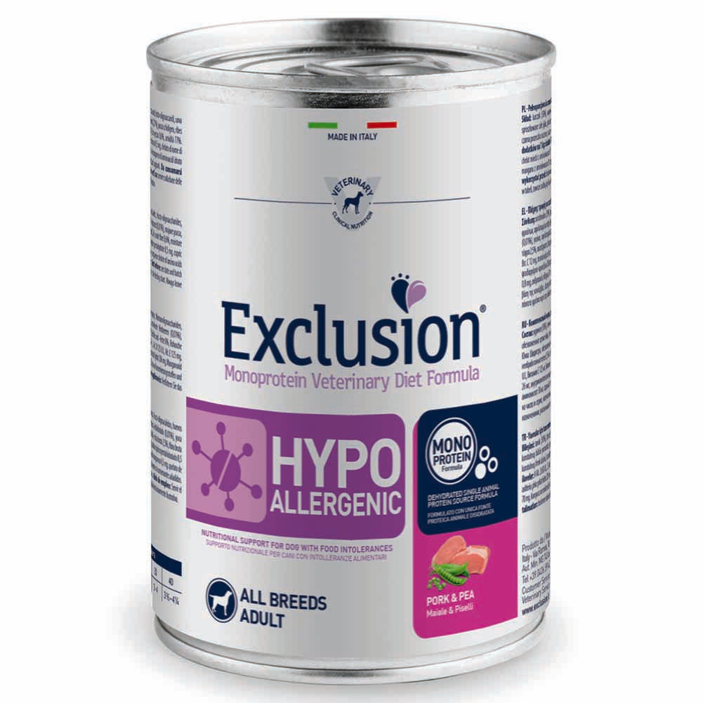 Exclusion Hypoallergenic Maiale e Piselli 400g per Cani Adulti 1