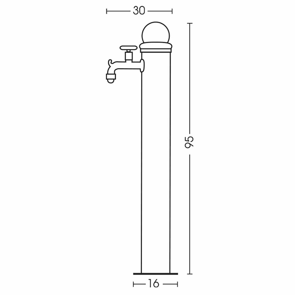 Fontana a colonna Rossa stile idrante con impianto e doppio rubinetto 42ID 4