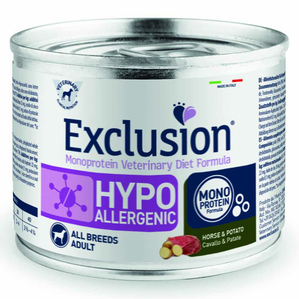 Exclusion Hypoallergenic Cavallo e Patate 200g per Cani Adulti 1