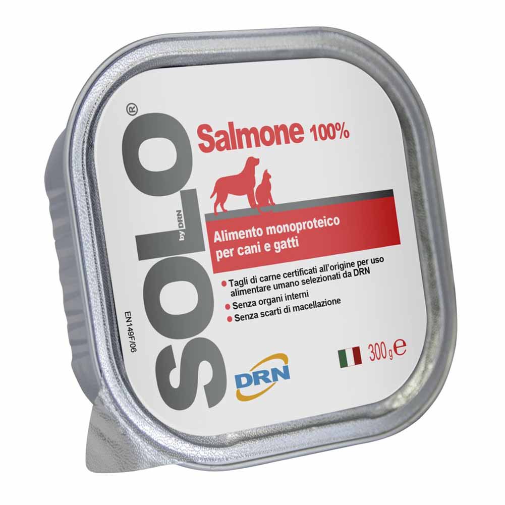 Alimento Monoproteico DRN Solo Salmone per Cani e Gatti 300g 1