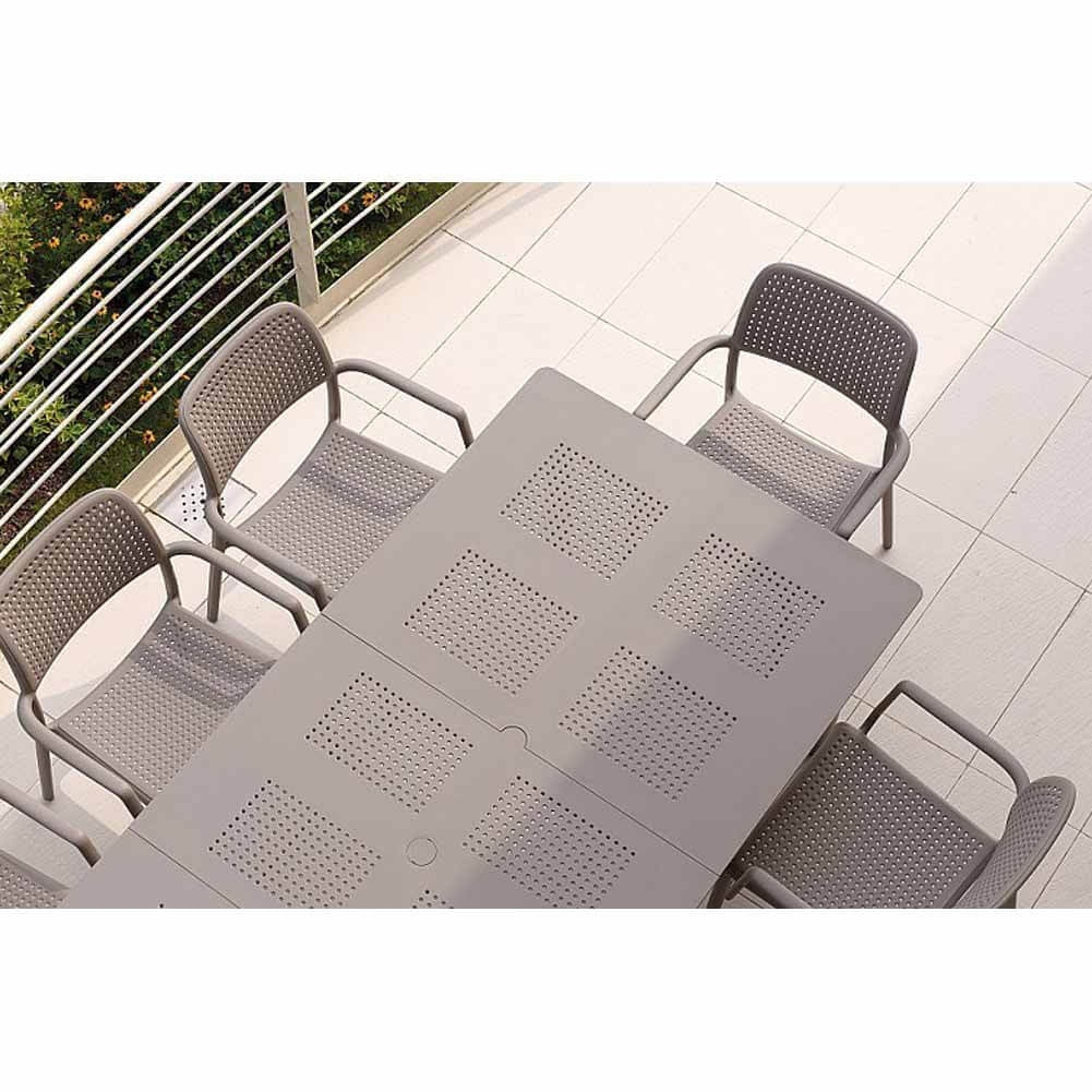 Completo pranzo Nardi tavolo Levante tortora 160 220cm con 6 sedie Bora Tortora 1