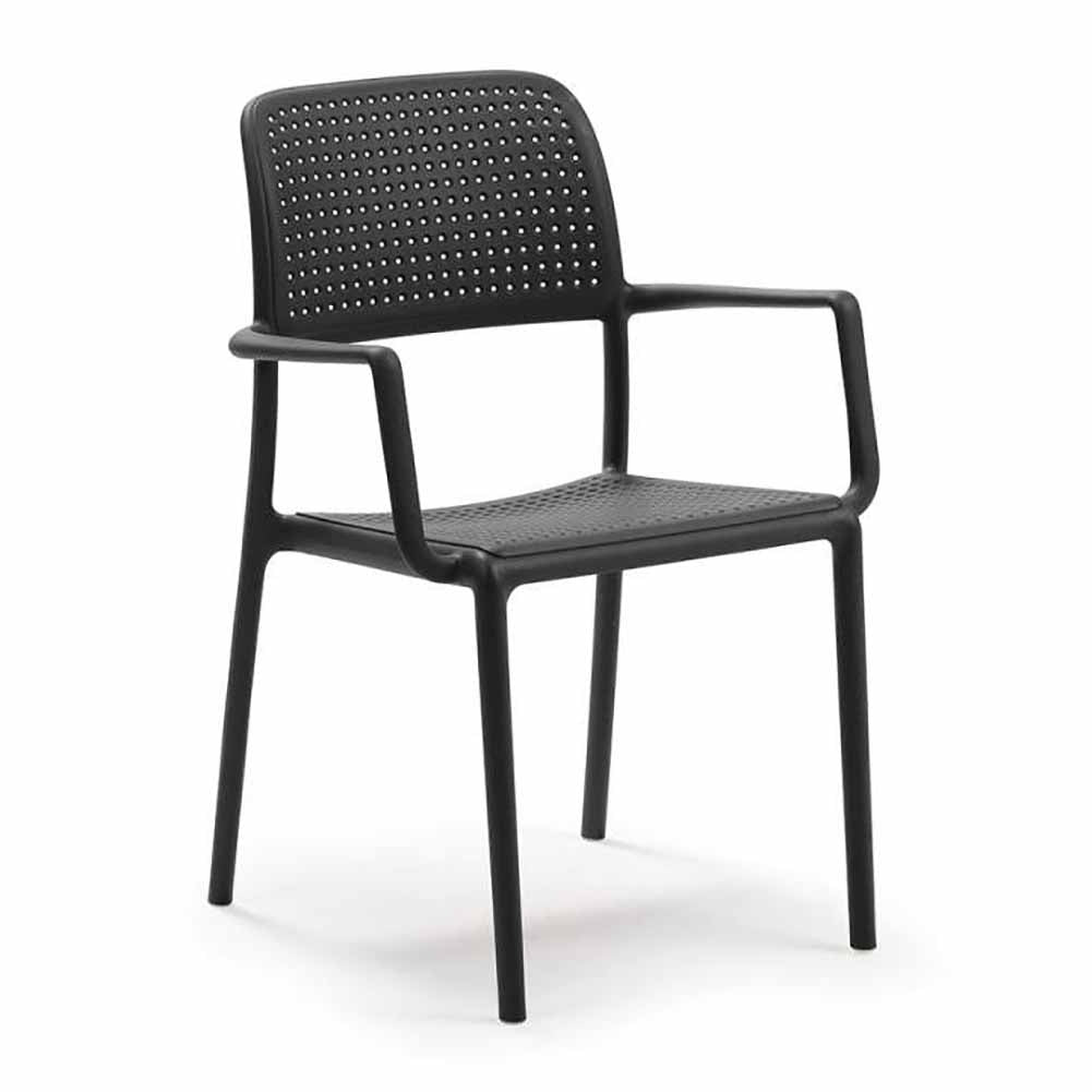 Completo pranzo Nardi tavolo Levante antracite 160 220cm con 6 sedie Bora Antracite 2