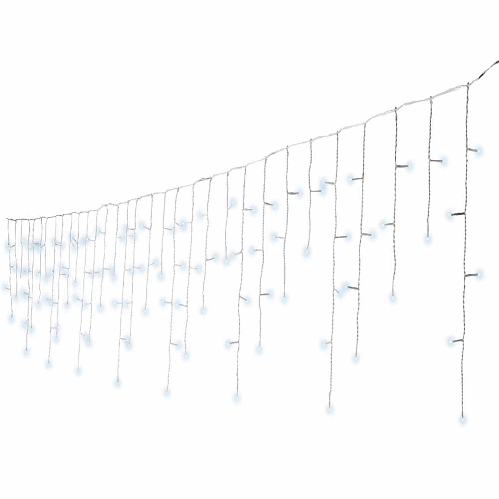 Tenda luminosa Stalattiti Icicle 490 Led bianco ghiaccio filo bianco 20xh0,5m 2