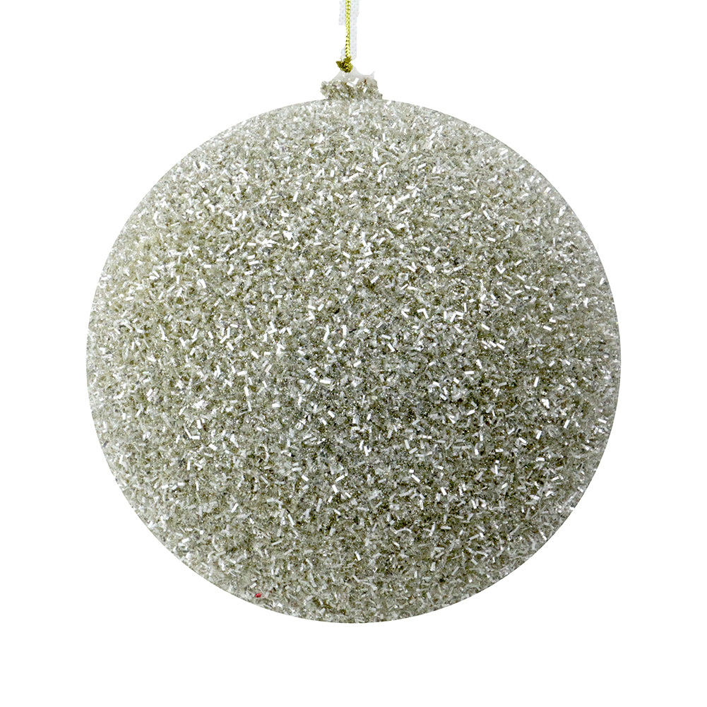 Pallina di Natale con Glitter Champagne 12cm 1