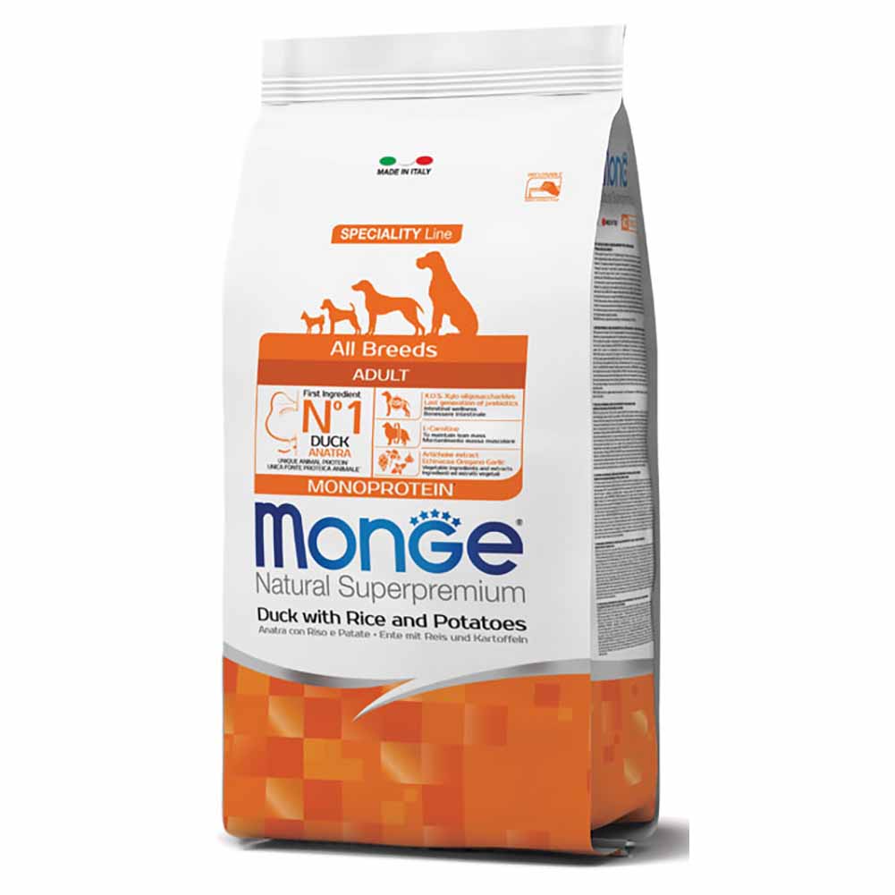 Alimento cane Monge All Breeds adult Anatra riso e patate 1