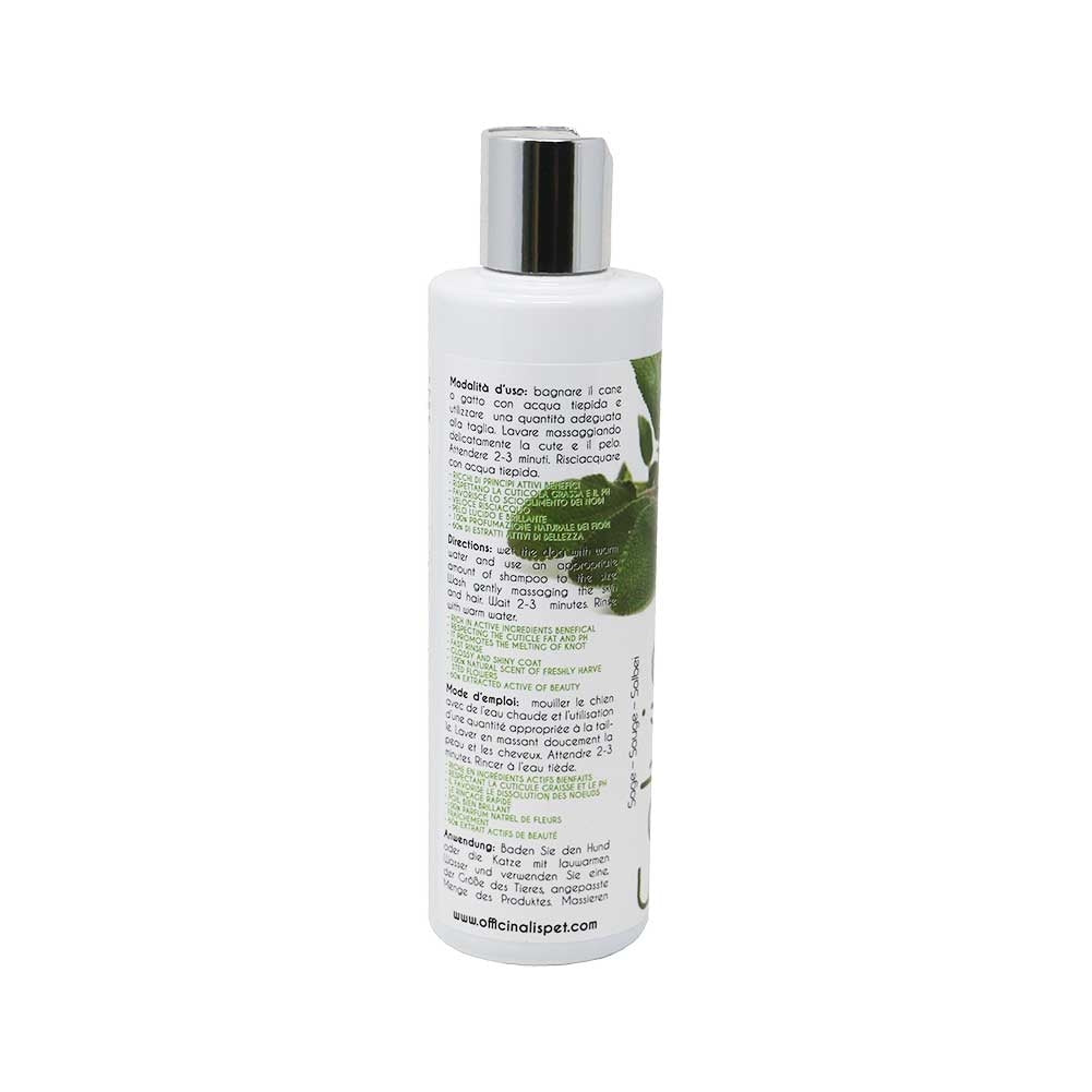 Shampoo per cani e gatti alla Salvia rinforza la cute e riduce la caduta del pelo 250ml Officinalis 3
