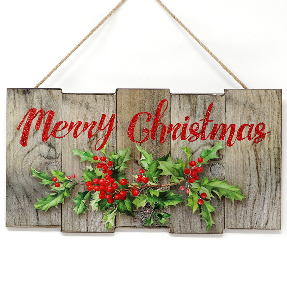 Fuoriporta in legno Merry Christmas assortito 1 pezzo 29x15 cm 3