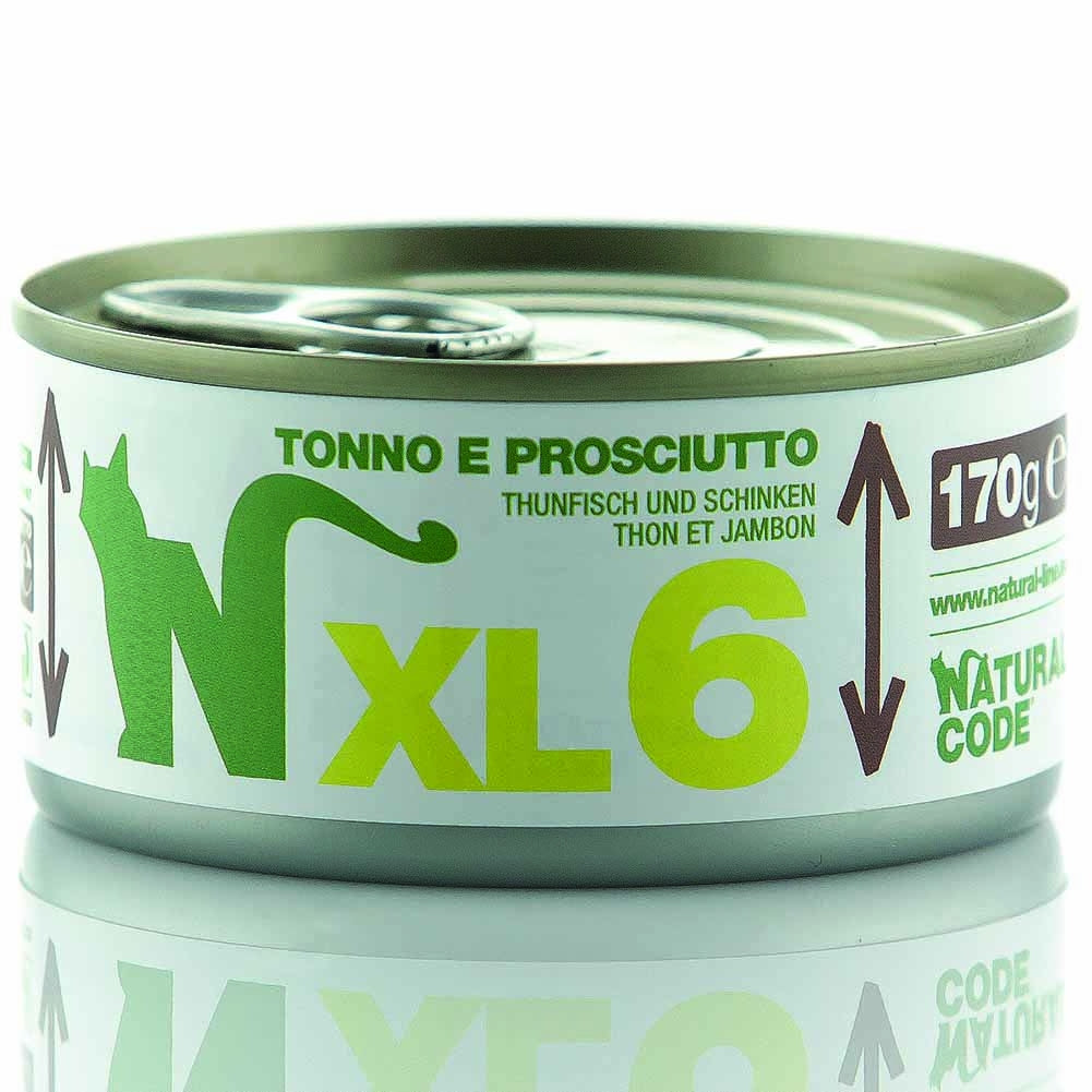 Alimento gatto umido Natural Code XL 6 tonno e prosciutto 170g 1