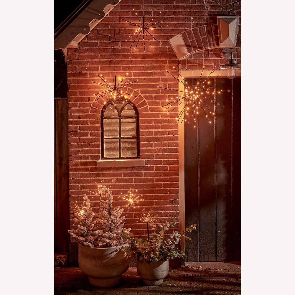 Figura luminosa Stella polare 72 led luce calda classica struttura nera 45cm 3