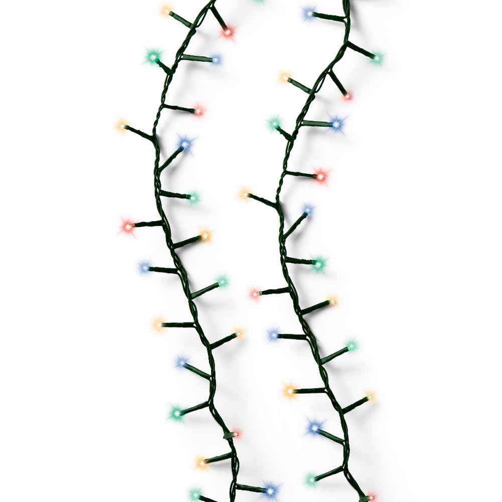 Catena luminosa 500 led compact multicolor filo verde con giochi di luce 11m 3