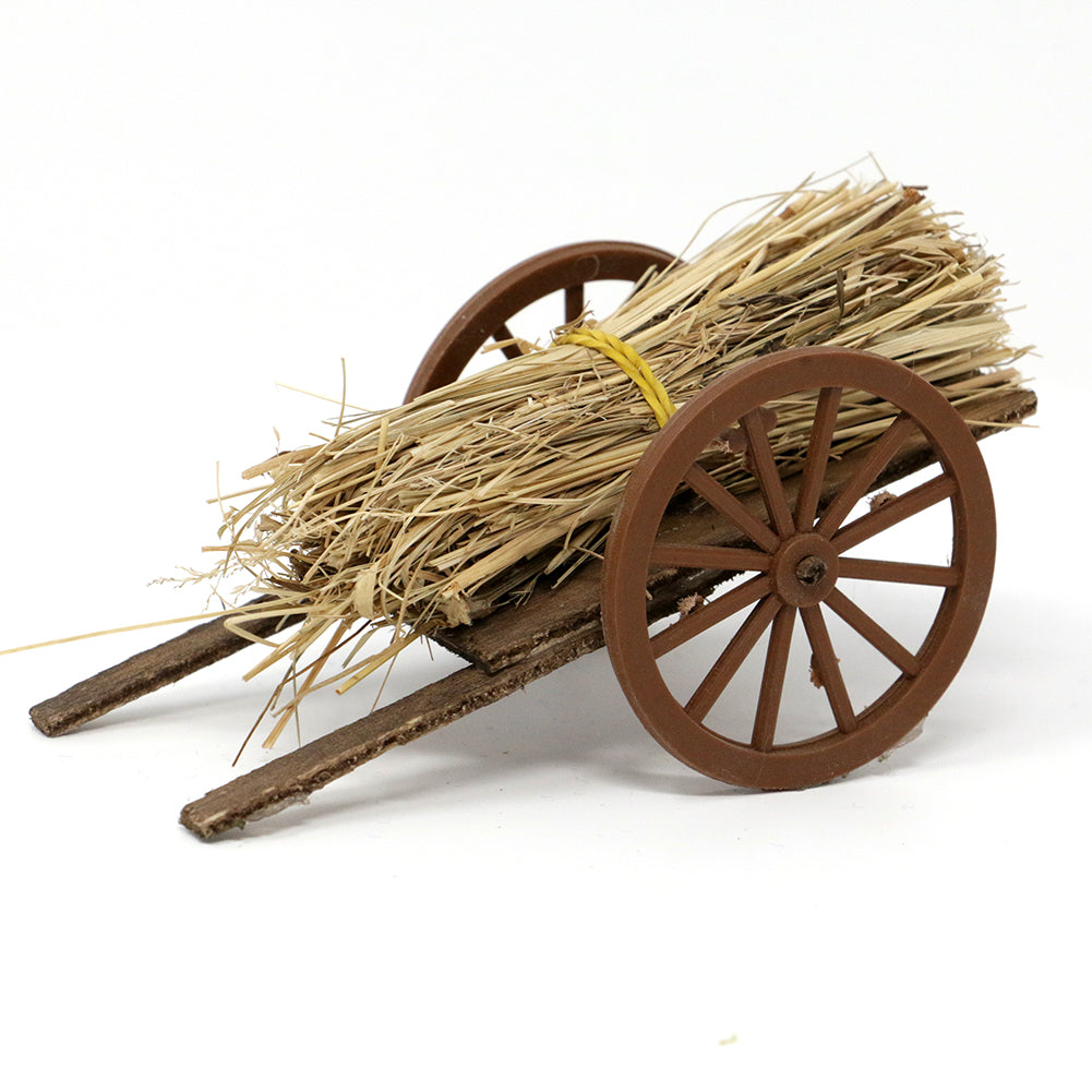 Carretto con paglia 15x8x7cm
