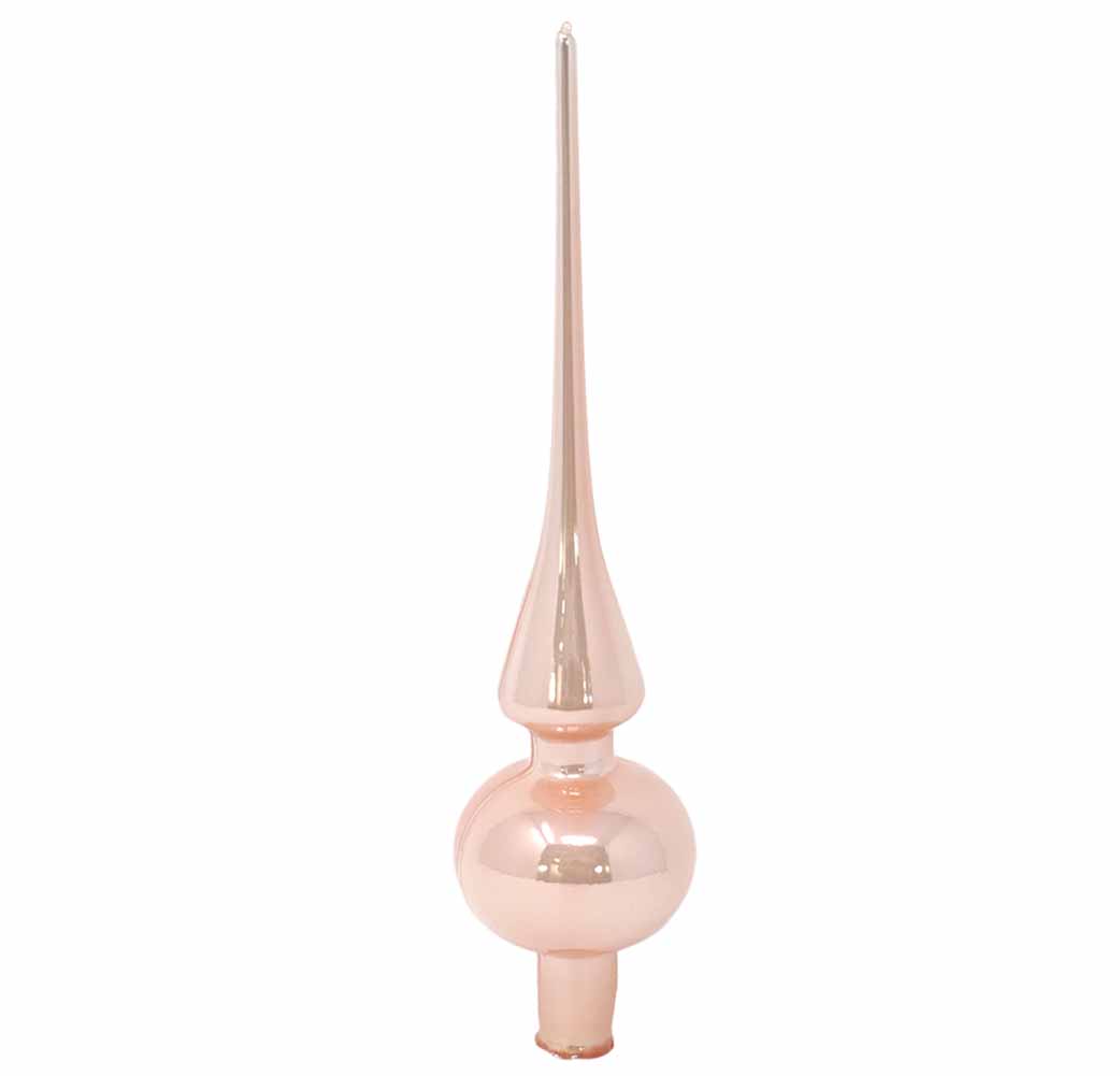Puntale in vetro rosa cipria smaltato 26cm 1