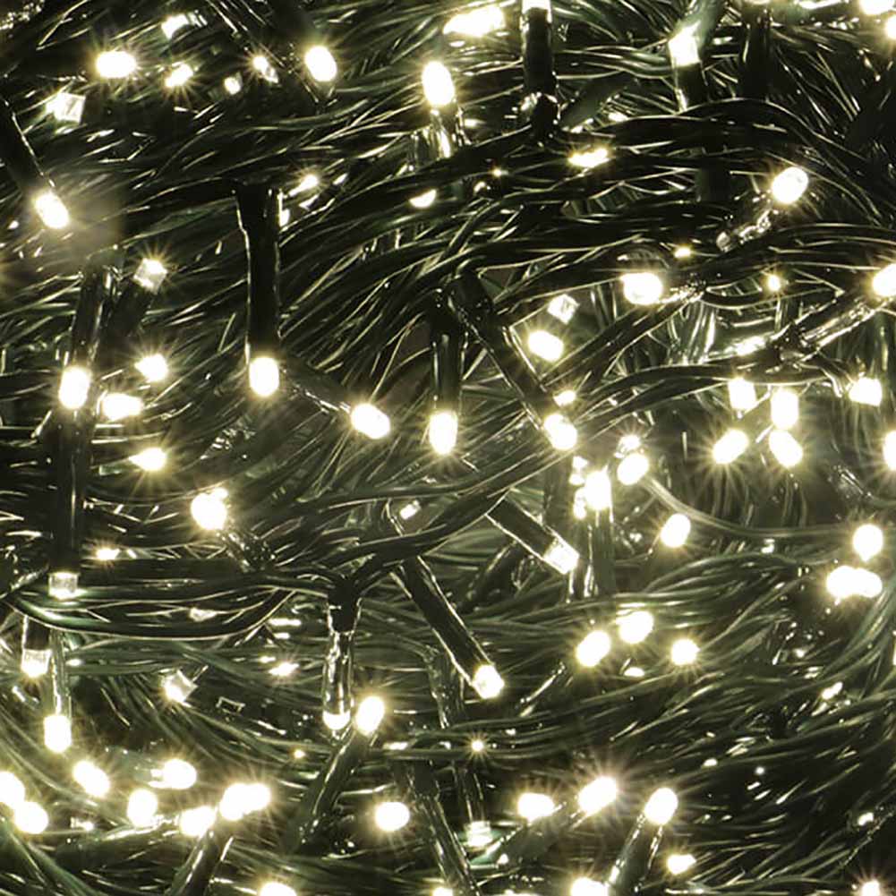 Catena luminosa a batteria 48 led luce calda filo verde con giochi di luce 1