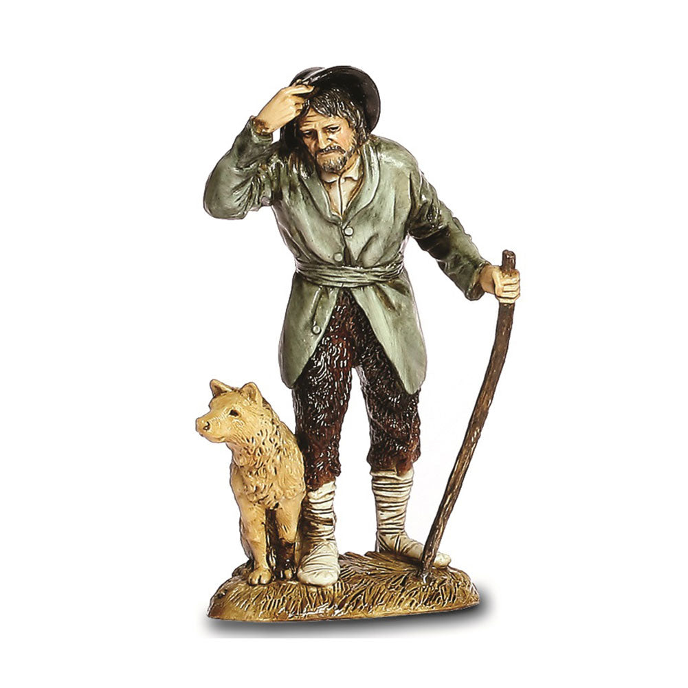 Statuina Presepe Adorante con Cane 12 cm Moranduzzo 1