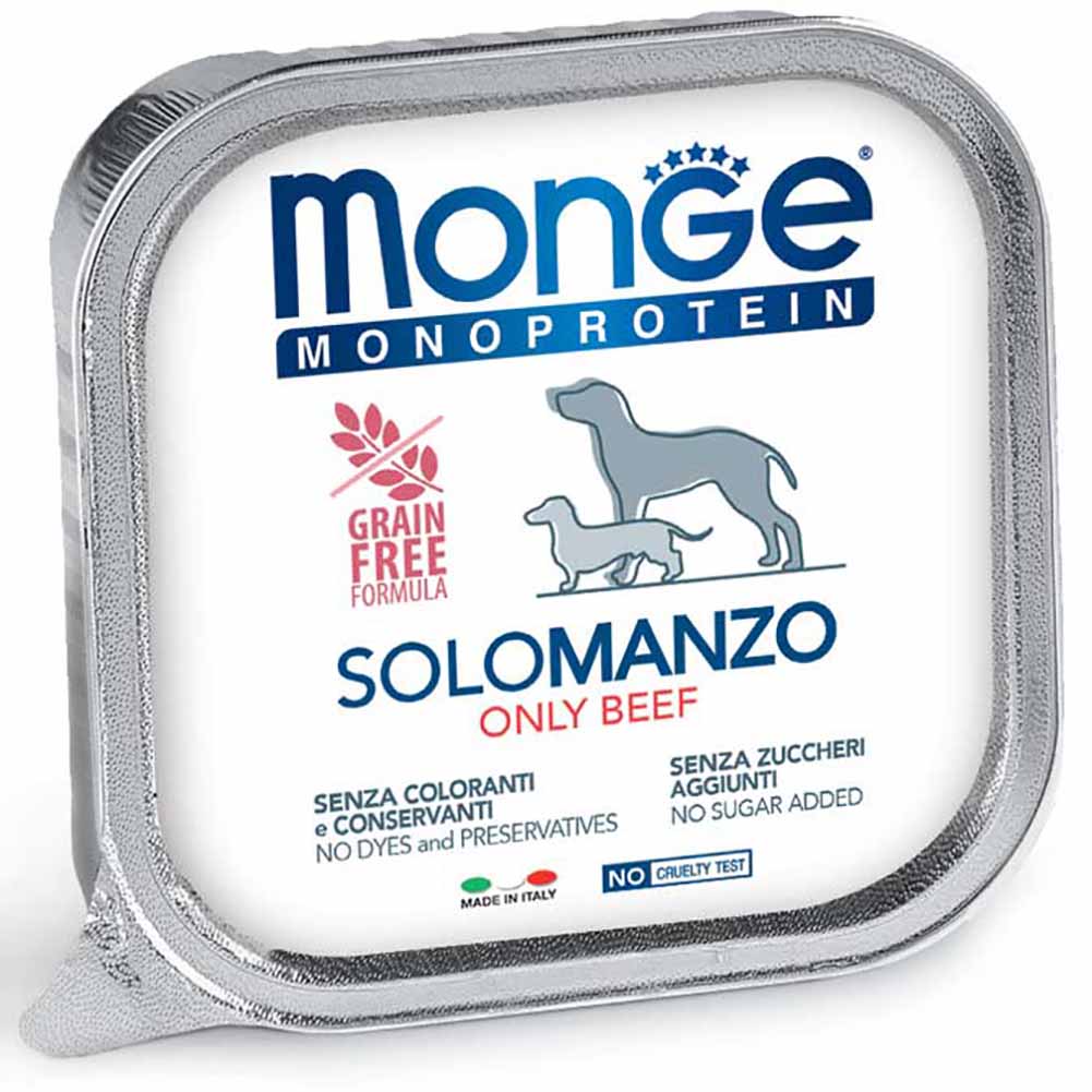 Alimento cane Monge monoprotein solo manzo 150g 1