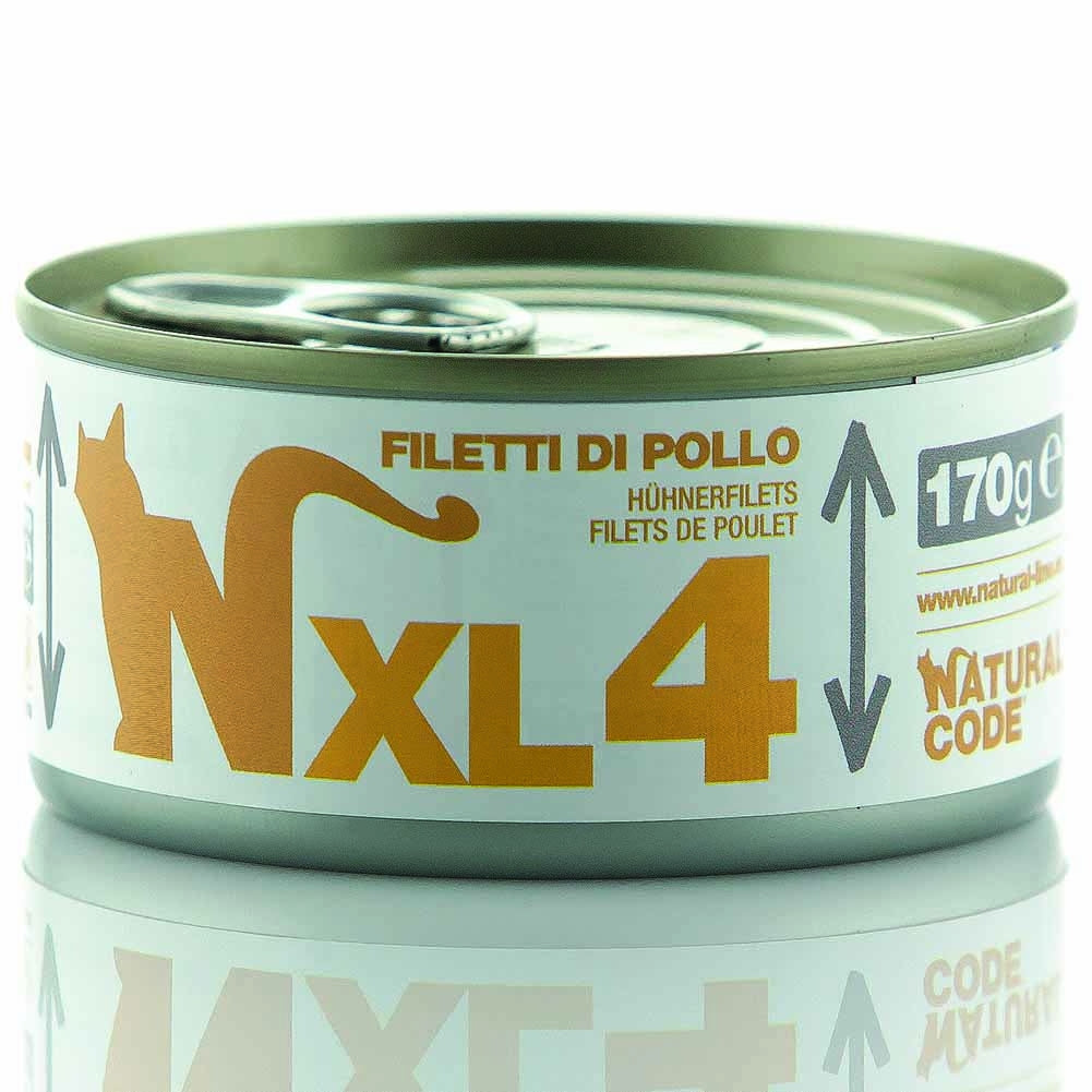 Alimento gatto umido Natural Code XL 4 Filetti di pollo 170g 1
