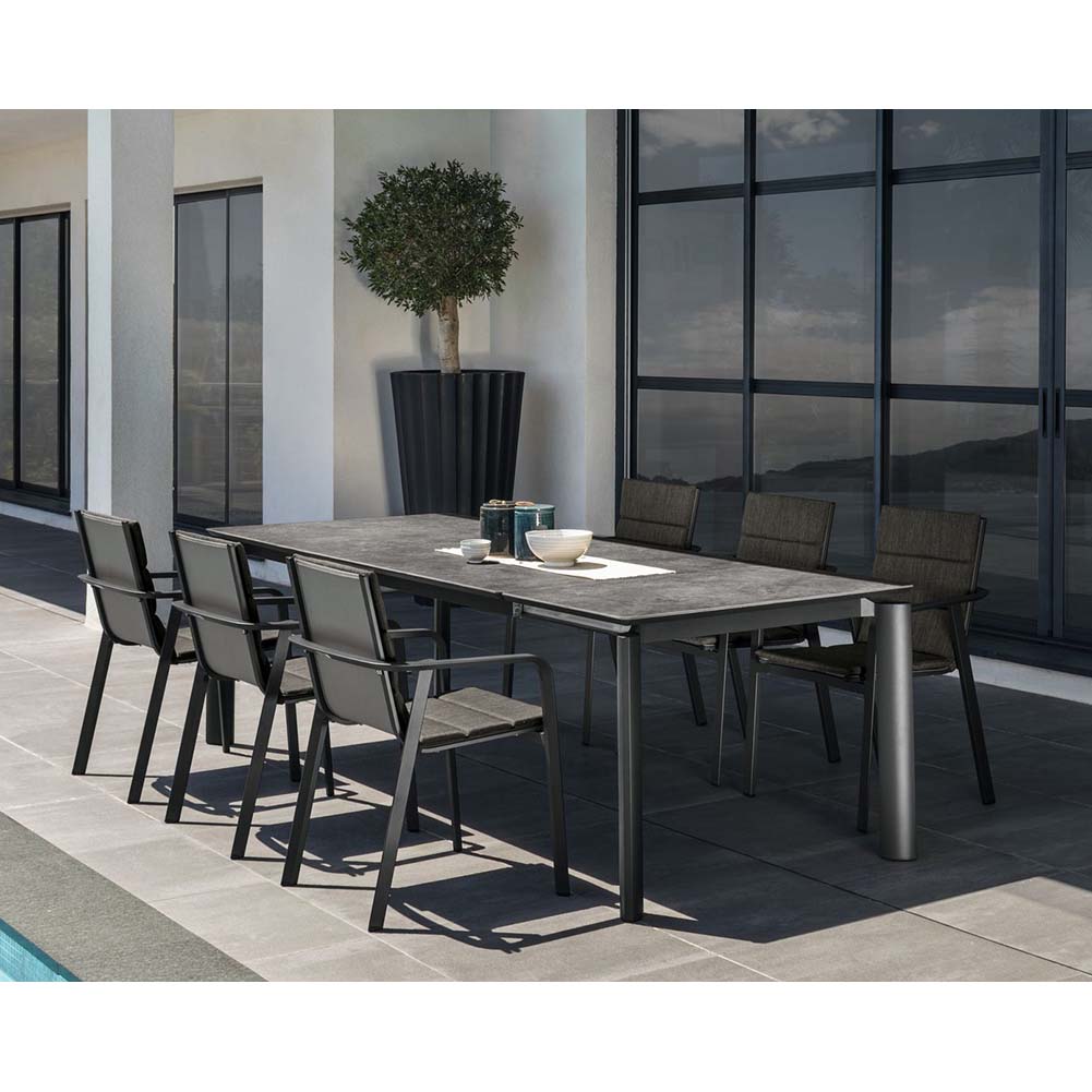 Tavolo allungabile Milo Grafite e top in gres porcellanato 160/215x95cm Talenti 4
