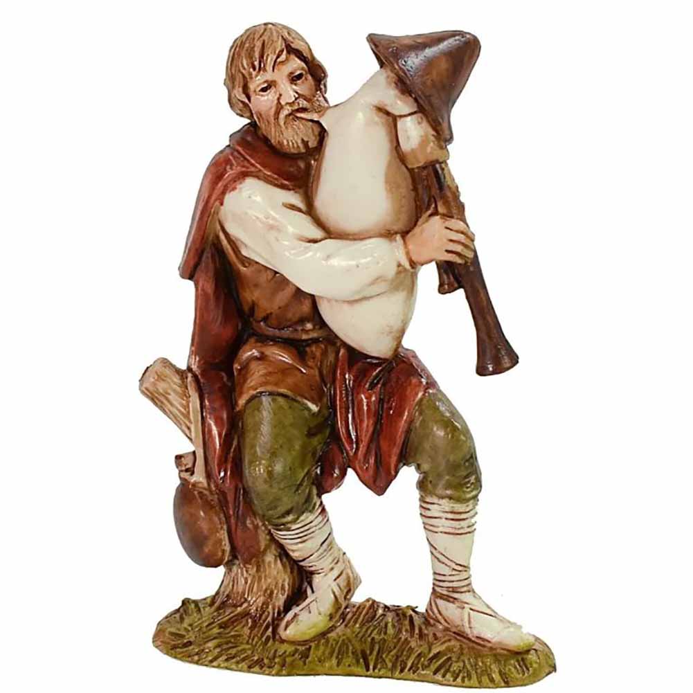 Statuina Presepe Zampognaro Inginocchiato 10 cm Moranduzzo 1