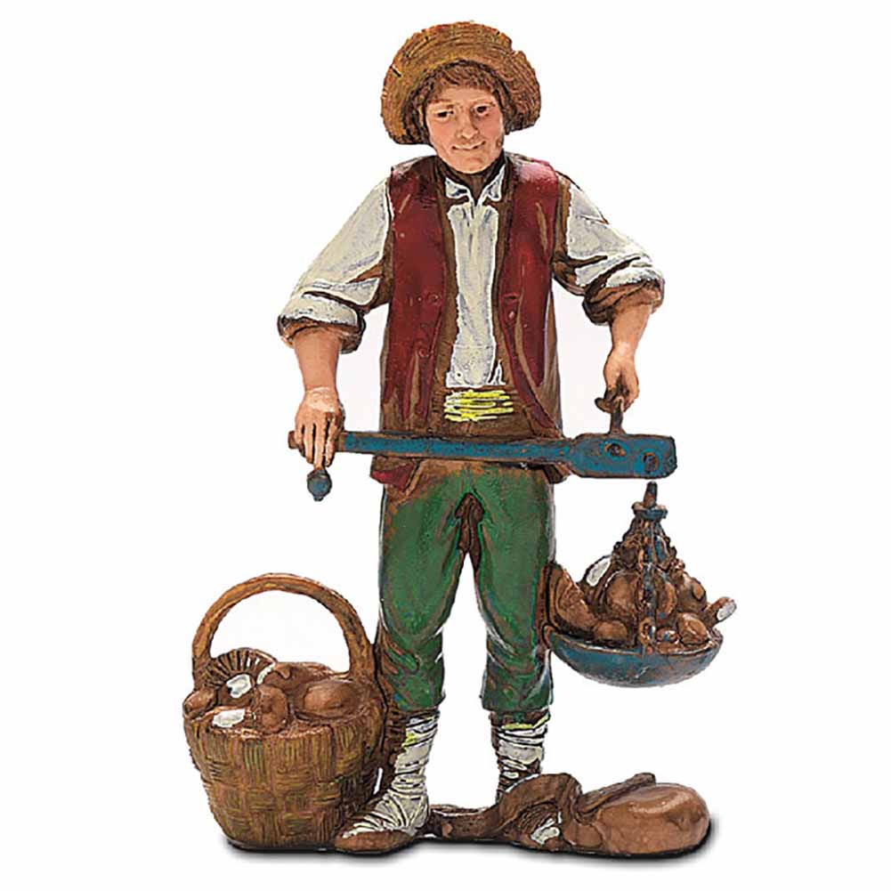 Statuina Presepe Fruttivendolo con Bilancia Settecento 10 cm Moranduzzo 1