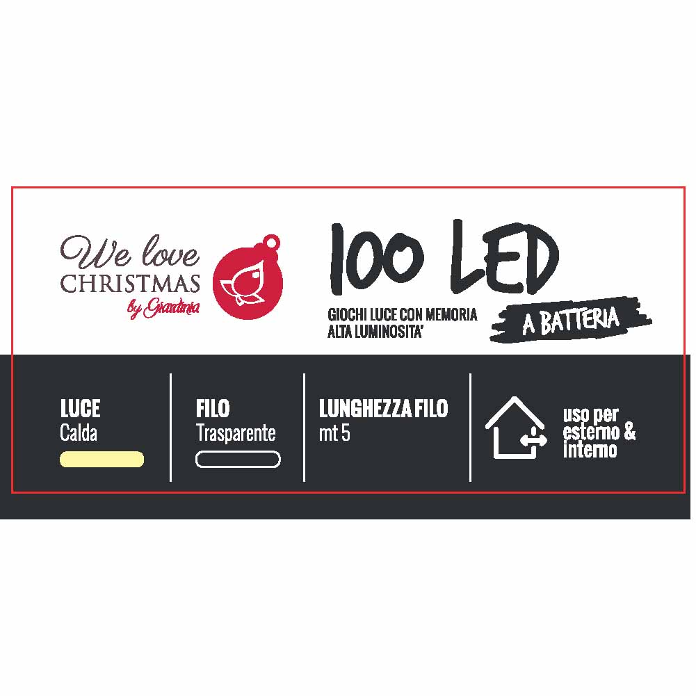Catena luminosa a batteria 100 led luce calda con giochi di luce filo trasparente 2