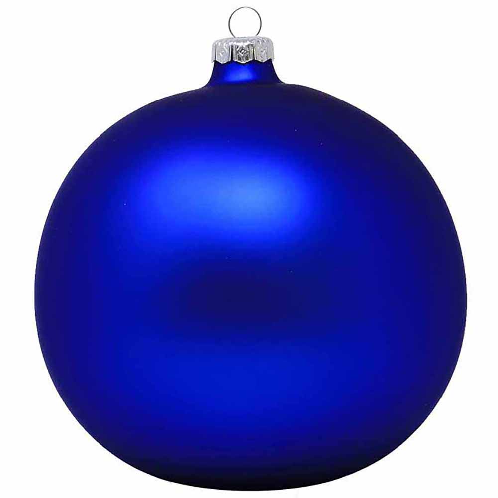 Pallina di Natale in vetro blu America opaco 15cm 1