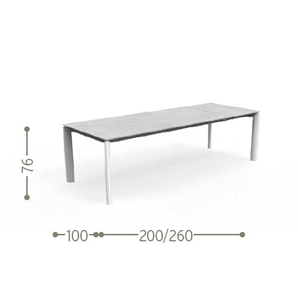 Tavolo allungabile Milo Grafite e top in gres porcellanato 200/260x100cm Talenti 2
