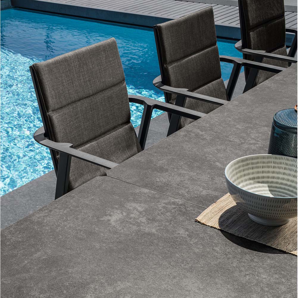Tavolo allungabile Milo Grafite e top in gres porcellanato 200/260x100cm Talenti 4