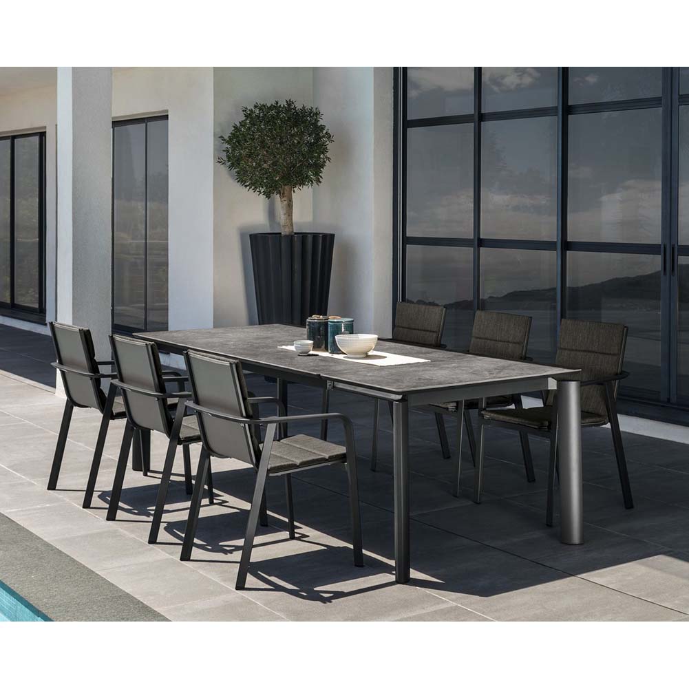 Tavolo allungabile Milo Grafite e top in gres porcellanato 200/260x100cm Talenti 5