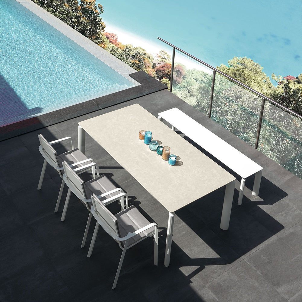 Tavolo allungabile Milo Bianco e top in gres porcellanato 200/260x100cm Talenti 4