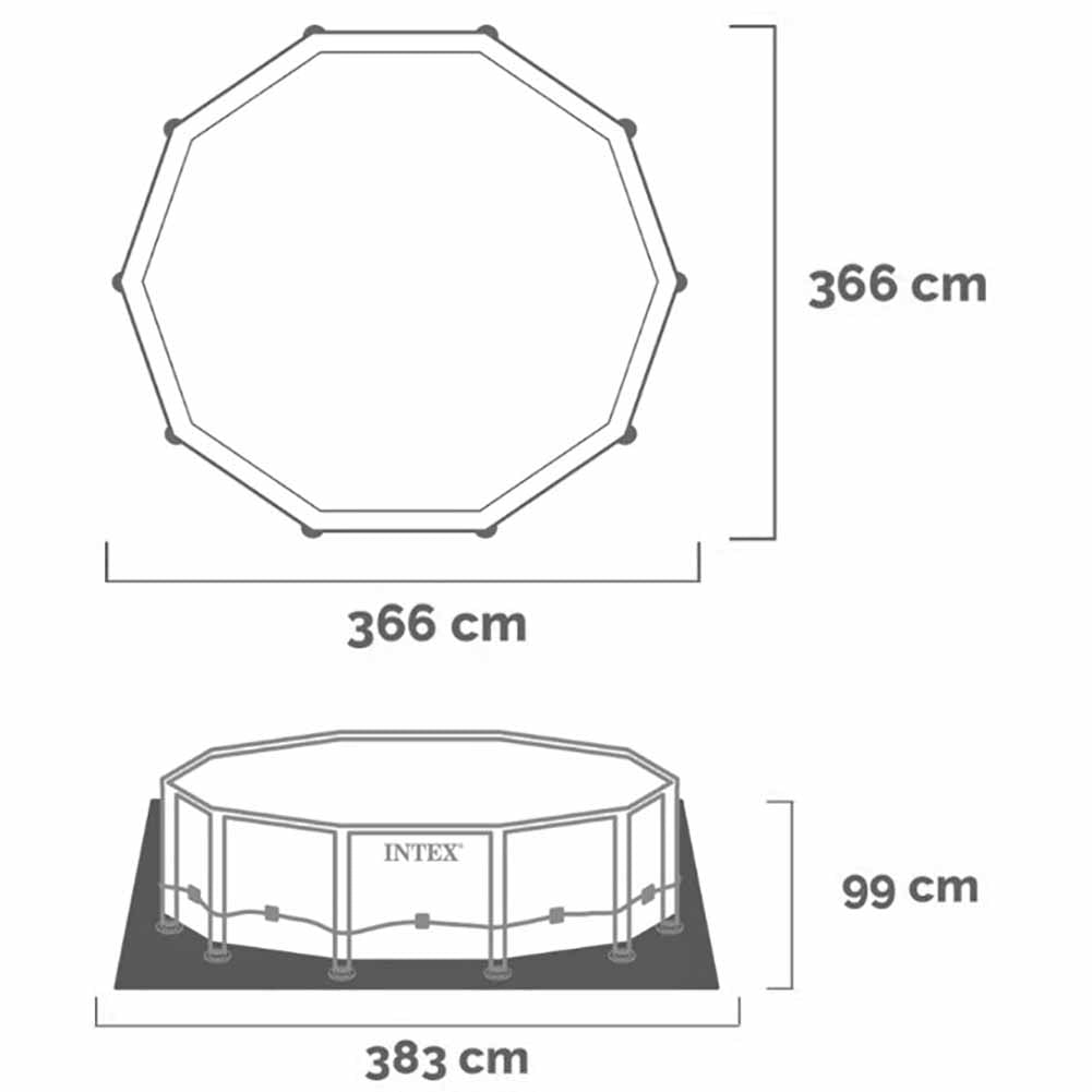 Piscina fuori terra Intex Prisma frame Ø366xh99cm cod 26716 3