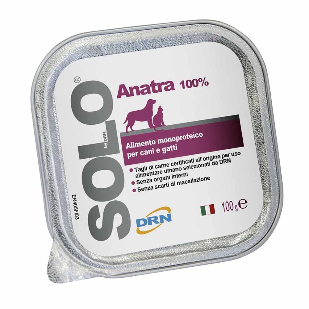 Alimento Monoproteico DRN Solo Anatra per Cani e Gatti 100g 1