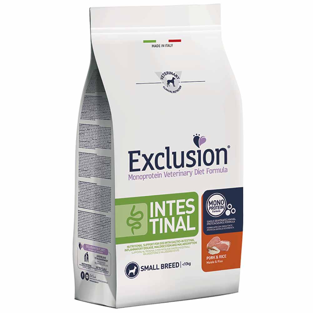 Alimento cane Exclusion Diet Intestinal Maiale e riso Small 2kg 1