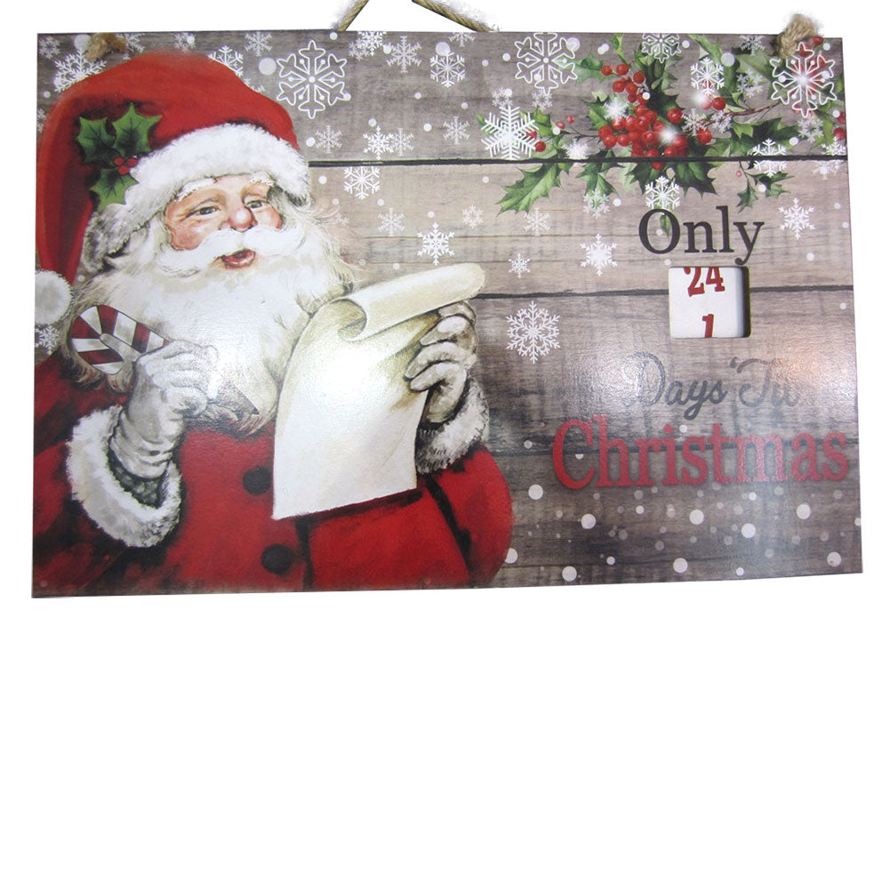 Calendario Avvento Babbo Natale con lettera 40x27 cm 1