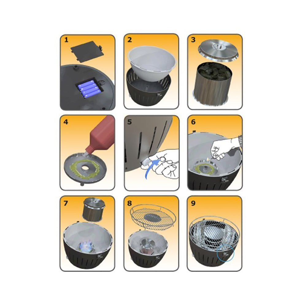 Barbecue portatile a carbonella LotusGrill XL Nero con USB LGG435U 5