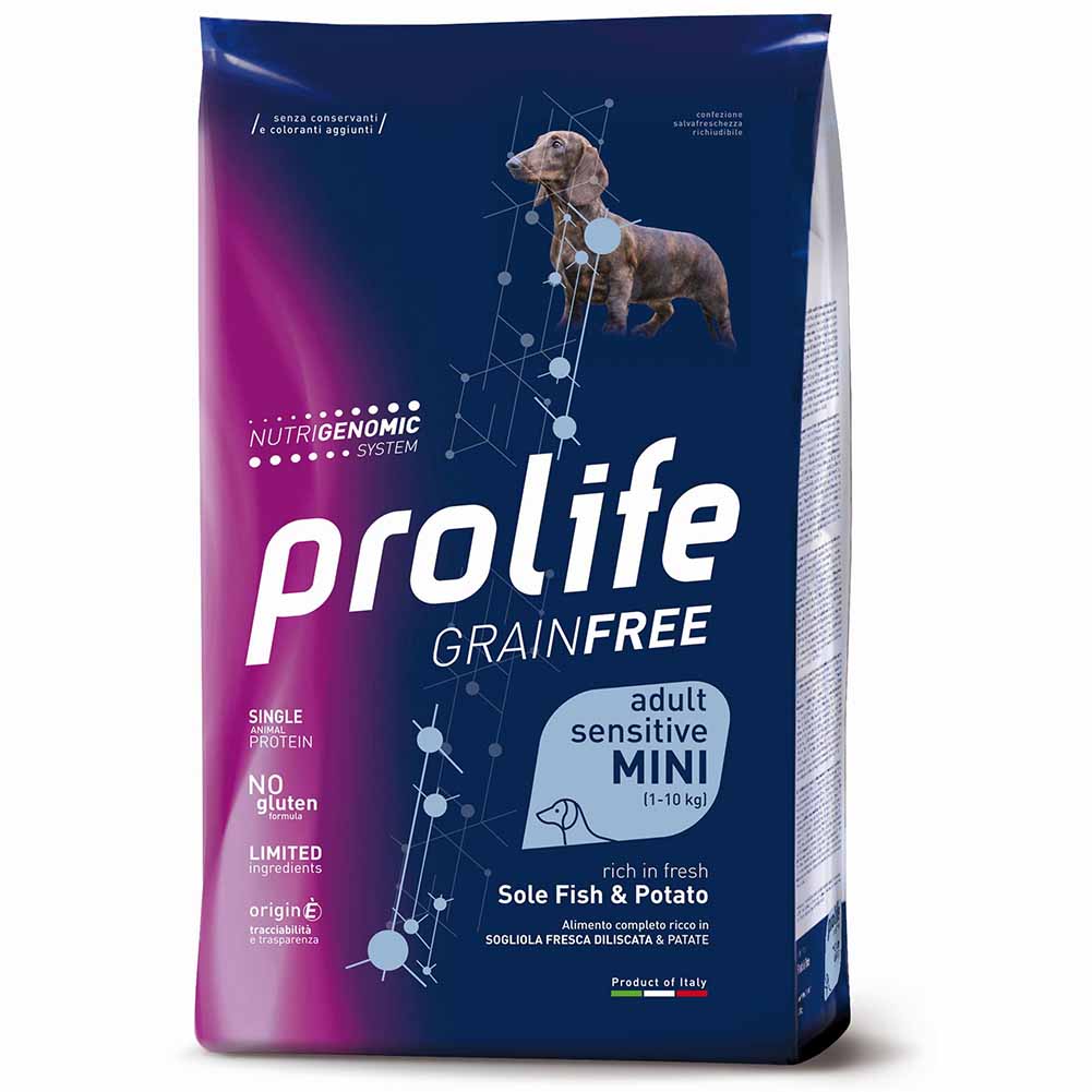 Alimento secco cane Prolife Adult Mini sogliola patate 7 kg 1