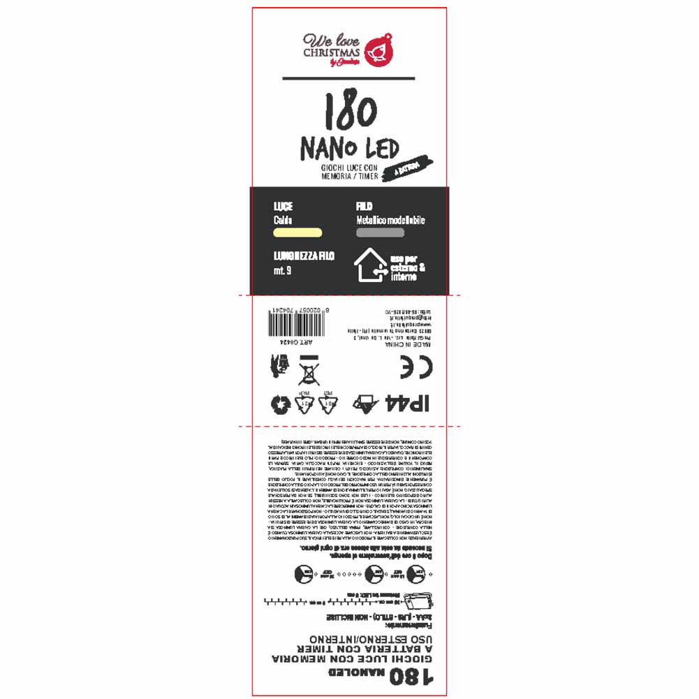 Catena luminosa a batteria 180 Nano led luce calda con filo modellabile e giochi di luce 2