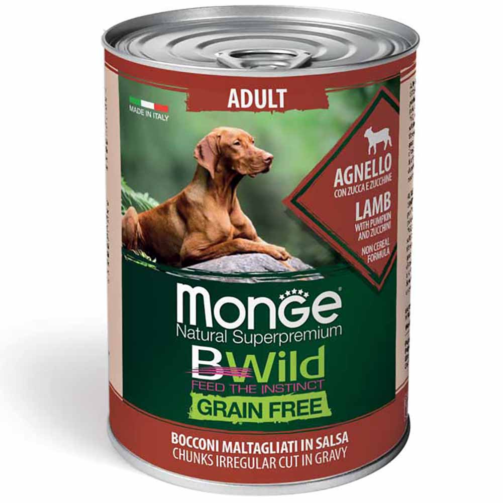 Alimento cane Monge BWild Adult agnello con zucca e zucchine 400g 1