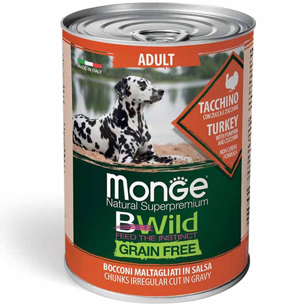 Alimento cane Monge BWild Adult Tacchino con zucca e zucchine 400g 1
