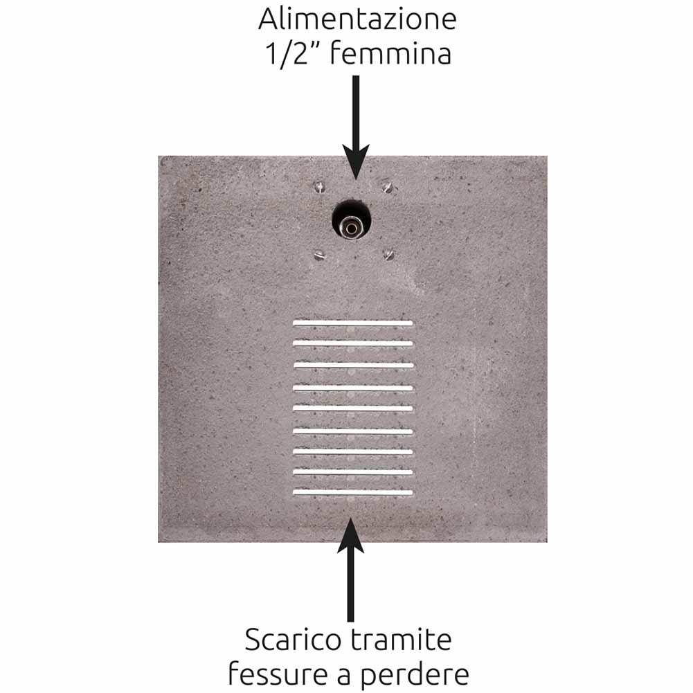 Fontana quadrata Antracite con base cemento 91cm Bel Fer 42QBM 2