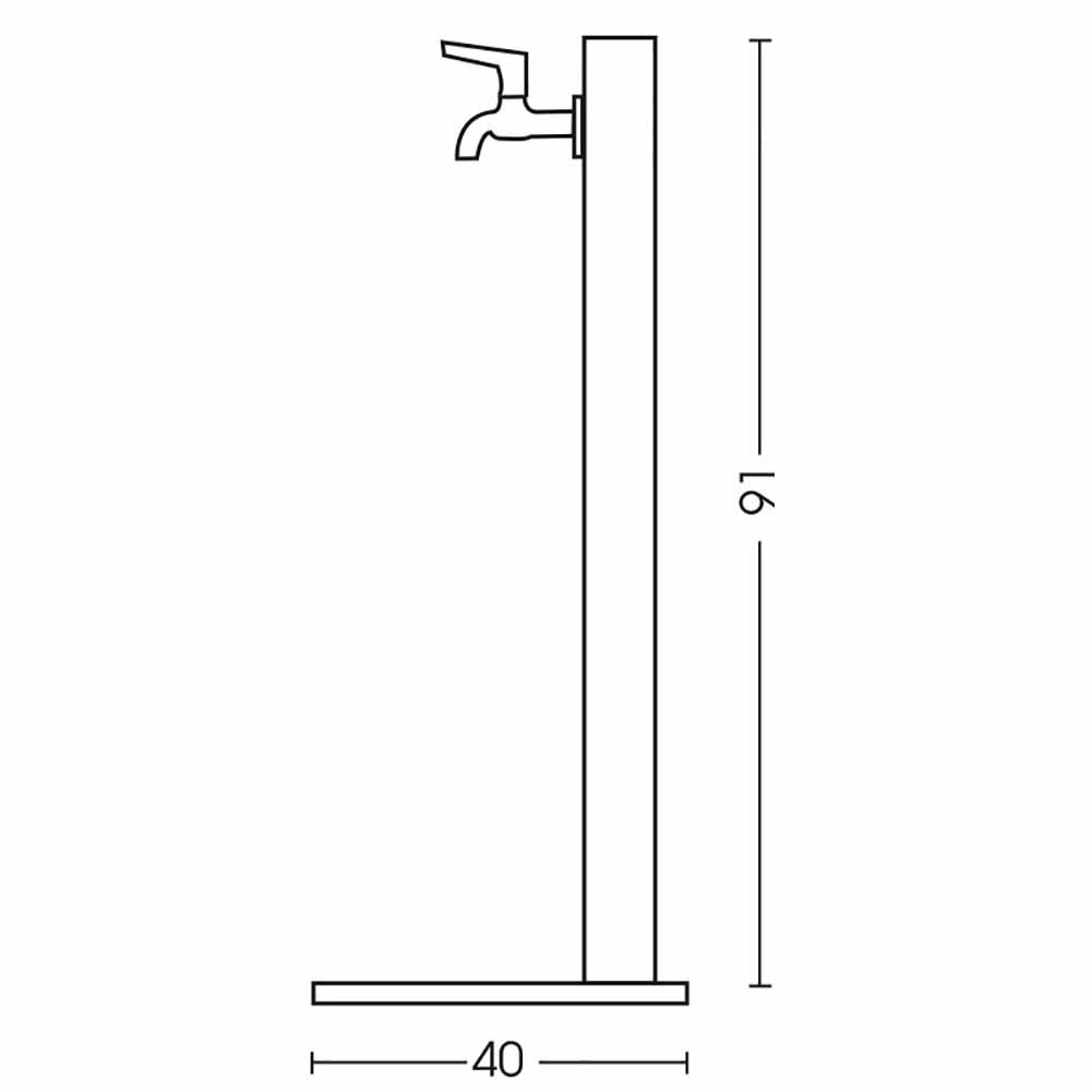 Fontana quadrata Antracite con base cemento 91cm Bel Fer 42QBM 3