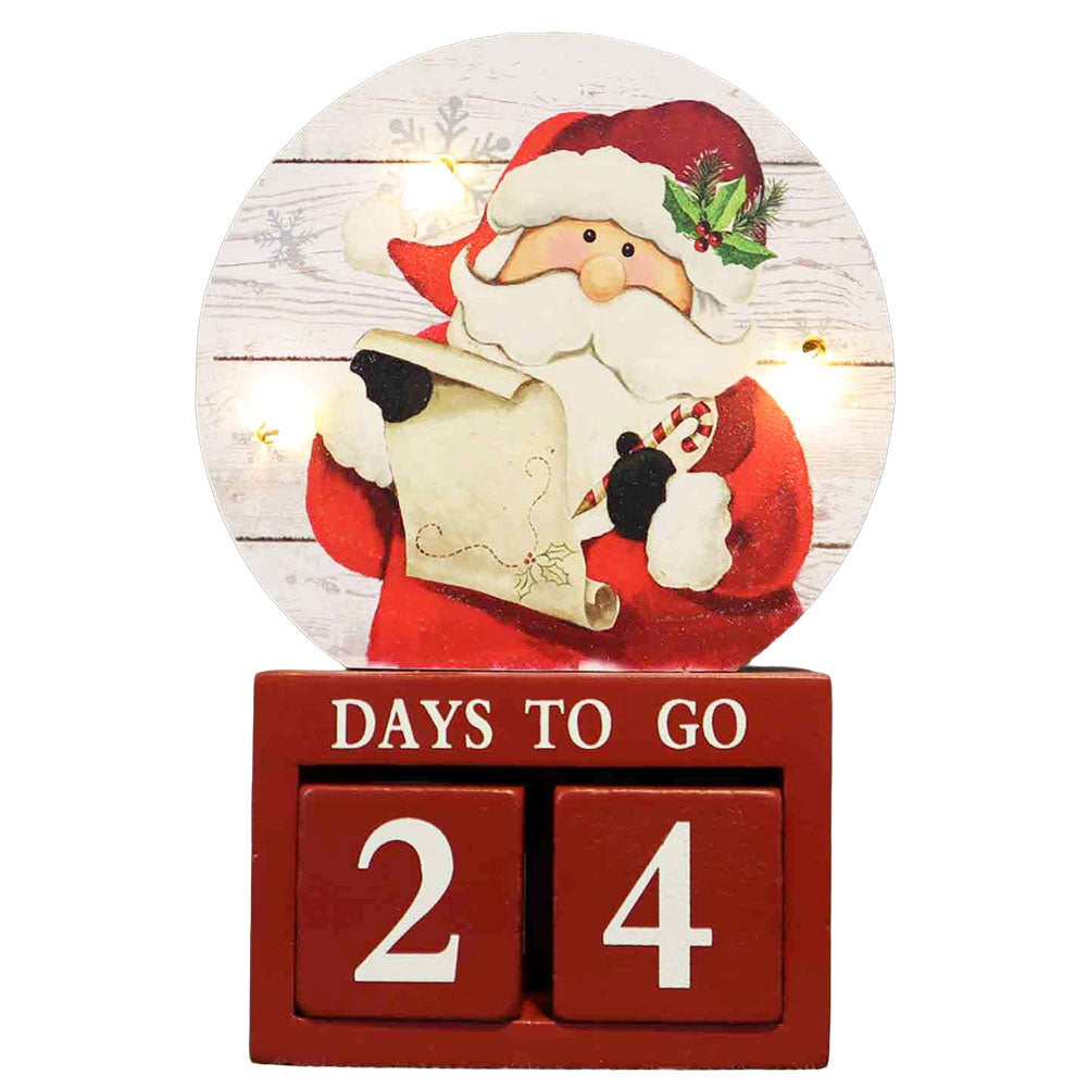 Calendario Avvento Babbo Natale LED con dadi 12x18 cm 1