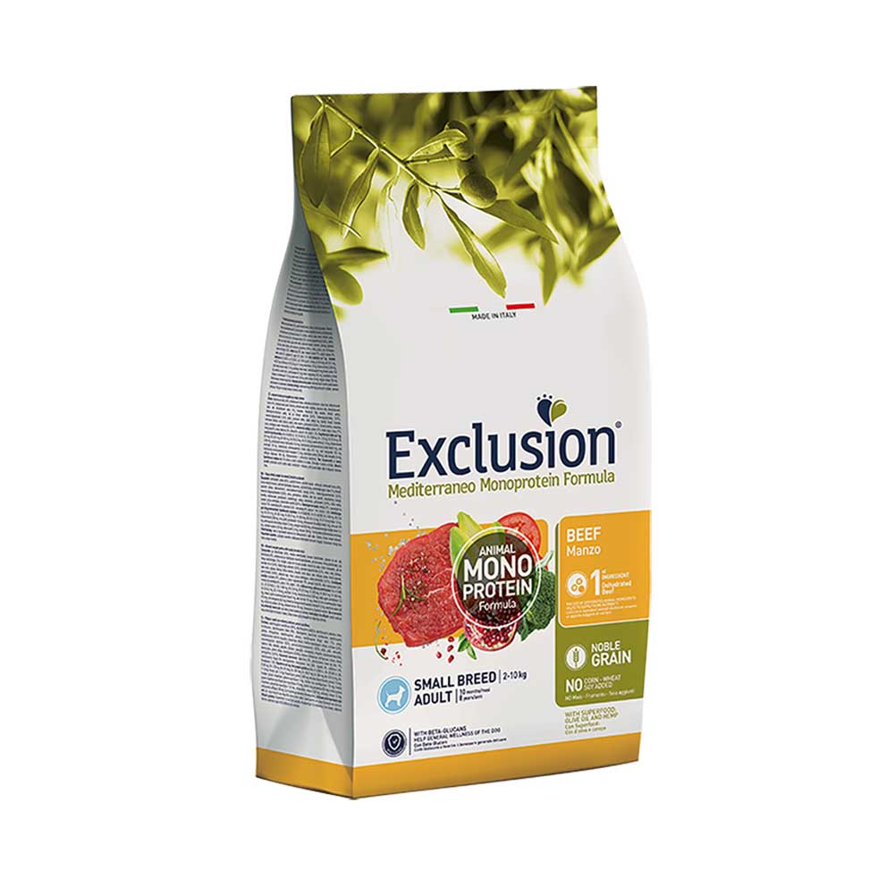 Alimento secco per cani Adult small Mediterraneo Manzo Exclusion 1
