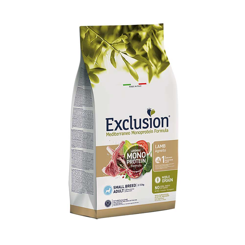 Alimento secco per cani Adult small Mediterraneo Agnello Exclusion 1